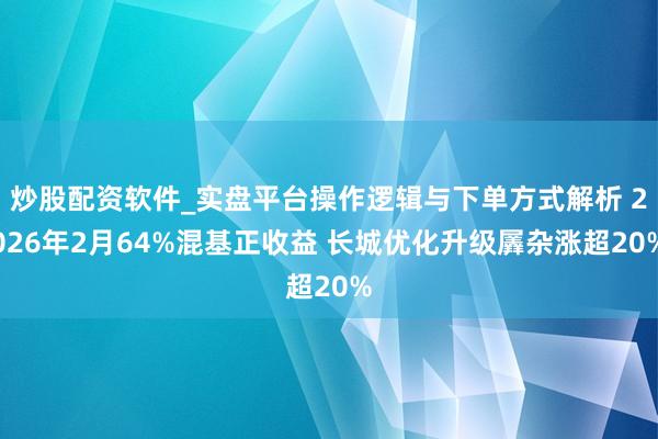 炒股配资软件_实盘平台操作逻辑与下单方式解析 2026年2月64%混基正收益 长城优化升级羼杂涨超20%